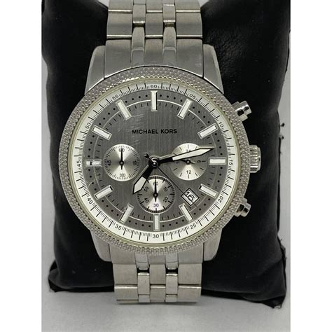 michael kors mk8072 men& 39|Michael Kors Silver Scout Chronograph Men's Watch MK8072.